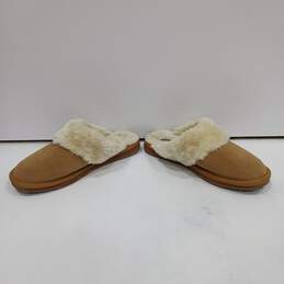 Minnetonka Tan Faux Fur Lined Slippers Size 9 alternative image
