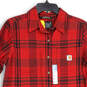 NWT Womens Red Long Sleeve Spread Collar Button-Up Shirt Size Medium image number 3