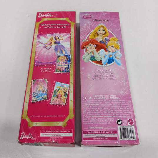 2 Mattel Barbie Dolls Disney Princess Cinderella & Pop Star Tori #BBV35 & Y6872 image number 5