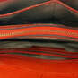 Womens Orange Croc Embossed Adjustable Strap Inner Pockets Satchel Bag image number 5