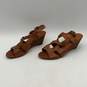 ASH Womens Brown Open Toe High Wedge Heel Buckle Strappy Sandals Size 36.5 image number 2