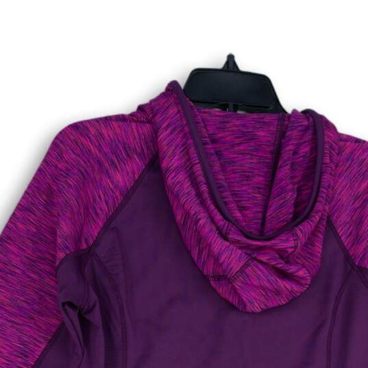 NWT Reebok Womens Purple Space Dye Long Sleeve Full-Zip Hoodie Size M image number 4