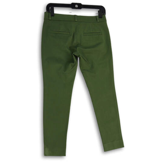 Womens Green Flat Front Welt Pocket Skinny Leg Ankle Pants Size 0P image number 2