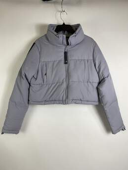 Gymshark Women Gray Lilac Cropped Puffer Jacket S NWT
