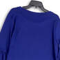 NWT Womens Blue Round Neck Flared Sleeve Pullover Mini Dress Size Large image number 4