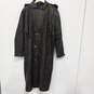 Men’s Vintage Natural Leather Hooded Riding Trench Coat Sz M image number 1