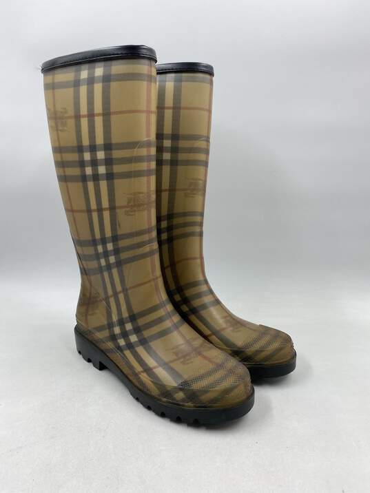 Authentic Burberry Brown Rain Boot W 5 image number 3