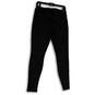 Womens Gray Black Elastic Waist Flat Front Cropped Legging Size M image number 2