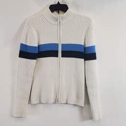 Tory Sport Women White Stripe Sweater S