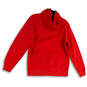 Mens Red Long Sleeve Kangaroo Pockets Drawstring Pullover Hoodie Size Medium image number 2