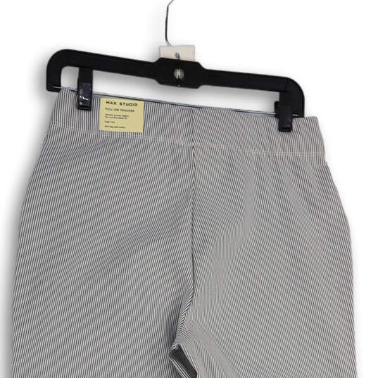 NWT Womens Gray Striped Slash Pocket Pull-On Trouser Pants Size Medium image number 4