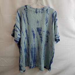 J Jill Pure Jill Women's Blue Tie-Dyed Cotton Shirt Size L alternative image
