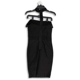 Womens Black Choker Off The Shoulder Back Zip Bandage Bodycon Dress Size S alternative image