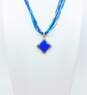 Artisan 925 Sterling Silver Lapis Lazuli Garnet & Beadwork Necklaces 73.7g image number 2