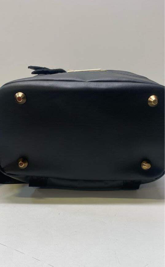 Versace Parfums Black Nylon Small Drawstring Backpack Bag image number 3