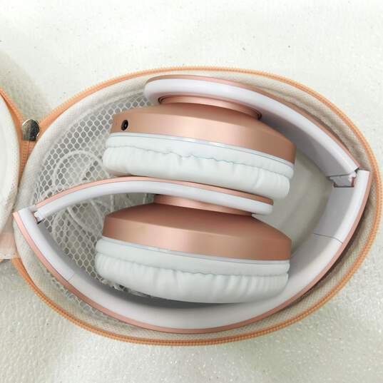 Headphones TUINYO Wireless Over Ear Bluetooth Built-in Microphone Pink/White image number 6