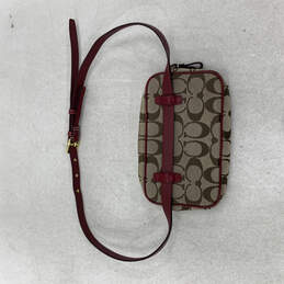 Womens Red Beige Signature Leather Trim Adjustable Belt Funny Pack Bag alternative image