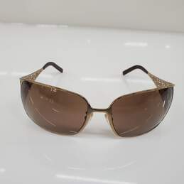 Fendi Brown Gold Wide Wrap Sunglasses FS362 - AUTHENTICATED