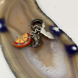 Designer Pandora S925 ALE Sterling Silver Orange And Fish Dangle Charm