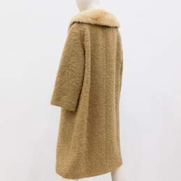 Vintage Macauley Curly Wool Blend Mink Fur Trim Women's Jacket Union Made alternative image
