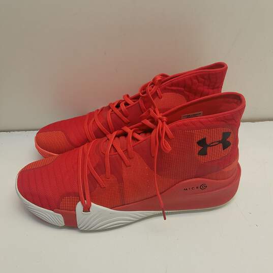 Under Armour Anatomix Spawn Mid Red Micro G Athletic Shoes Men's Size 16 image number 2