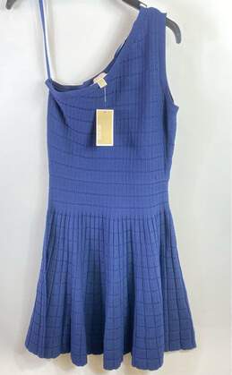 Michael Kors WomeN Blue One Shoulder Fit & Flare Dress M