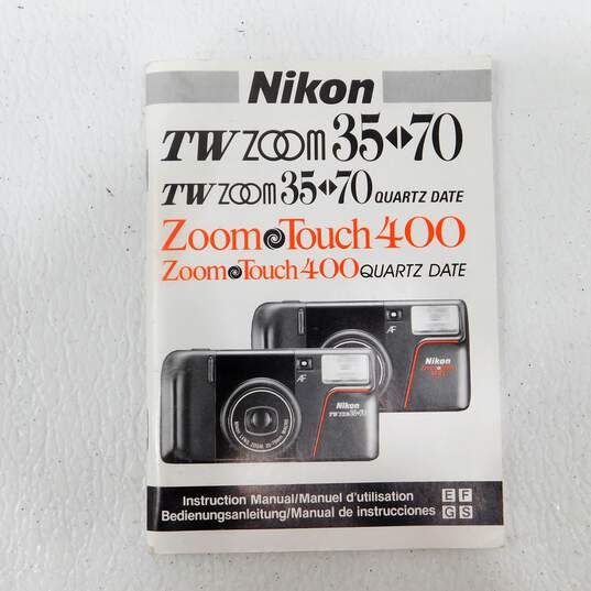 Nikon Touch Zoom 400 Quartz Date 35mm AF Film Camera w/ Manual image number 8