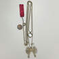Designer Betsey Johnson Gold-Tone 2 Strand Rhinestone Bow Pendant Necklace image number 4