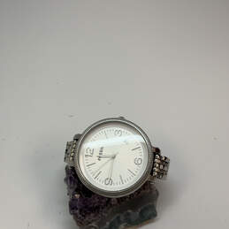 Designer Fossil Silver-Tone Round Dial Chain Strap Analog Wristwatch
