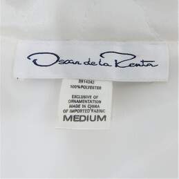 Vintage Oscar de la Renta White Quilted Satin Lace Trim Women's Robe House Coat