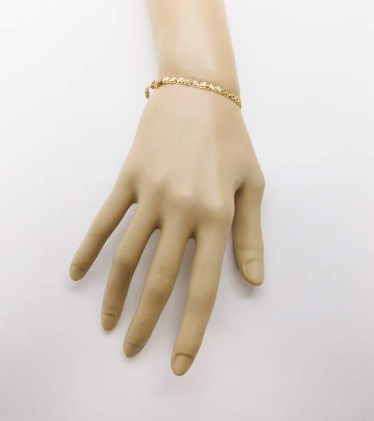 Fancy 14k Yellow Gold Diamond Cut Panel Link Bracelet 4.5g image number 3