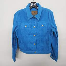 Lauren Jeans Company Blue Corduroy Button Up Jacket