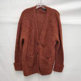 Banana Republic MN's 4 Button Amber Red Alpaca Blend Cardigan Sweater Size SM