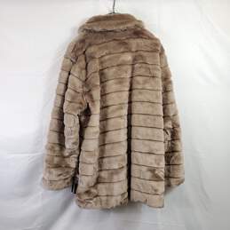 KC Collections Women Faux Fur Brown Coat 3X alternative image