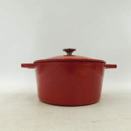 AKS Artisanal Kitchen Supply Red Enamel Cast Iron Dutch Oven Cooking Pot W/ Lid