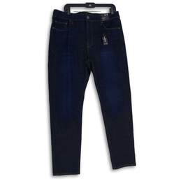 NWT Express Womens Blue Denim Dark Wash 5-Pocket Design Skinny Jeans Size 34X32