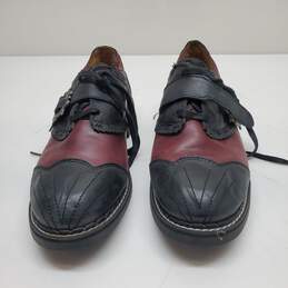 John Fluevog Black & Red Vintage Leather Derby Shoe alternative image
