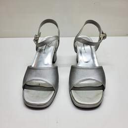 Cindy Satin Silver Sandal Size 6 alternative image