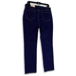 Womens Blue Denim Medium Wash Stretch Pockets Slim Straight Jeans 12 alternative image