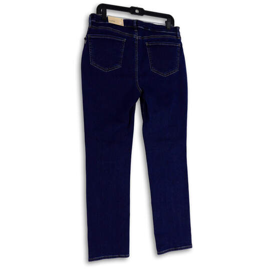 Womens Blue Denim Medium Wash Stretch Pockets Slim Straight Jeans 12 image number 2