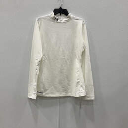 NWT Womens White Coldgear Fitted Long Sleeve Pullover T-Shirt Size XL