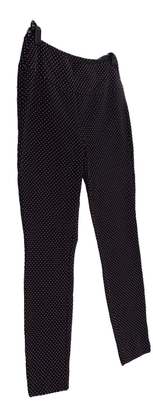 Womens Black White Dots Flat Front Straight Leg Casual Pants Size 4 image number 3