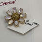 Designer Betsey Johnson Gold-Tone White Crystal Daisy Stud Earrings image number 4