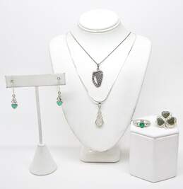 925 Ireland Connemara Marble Ring & 925 Celtic Inspired Jewelry 19.9g