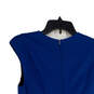 Womens Blue Round Neck Sleeveless Back Zip Fit & Flare Dress Size 4 image number 4