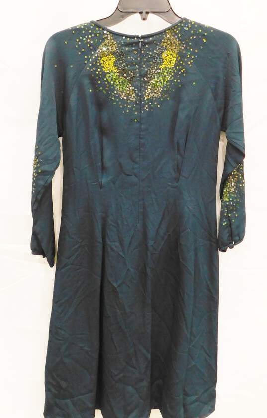 Cynthia Rowley Dark Green Silk Dress w/Sequins Size 0 image number 2