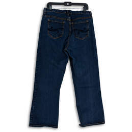 Womens Blue Denim Coin Pocket Mid Rise Flat Front Wide Leg Jeans Size 18W alternative image