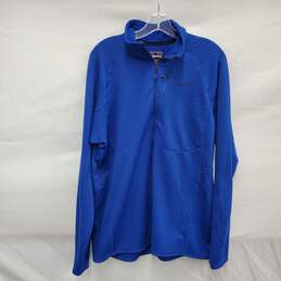 Patagonia MN's Blue Quilt Quarter Zip Long Sleeve Pullover Size L