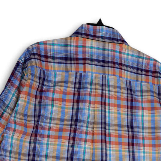 NWT Mens Multicolor Plaid Long Sleeve Collared Button-Up Shirt Size X-Large image number 4