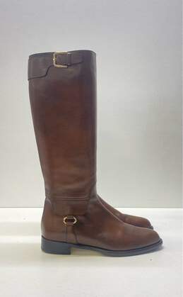 Ron White Leather Buckle Riding Boots Brown 8